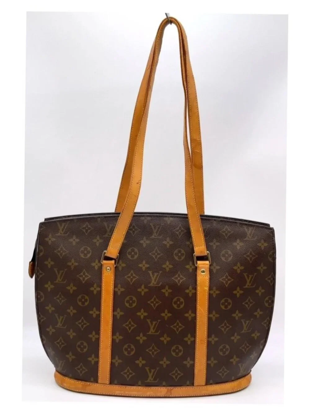 Authentic Louis Vuitton Babylone Monogram Tote Bag Vintage Brown Leather